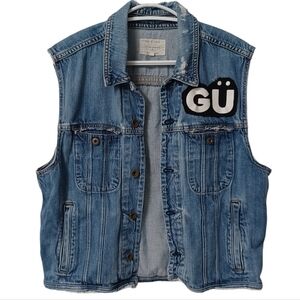 rag & bone Light Blue Denim Vest with Patch